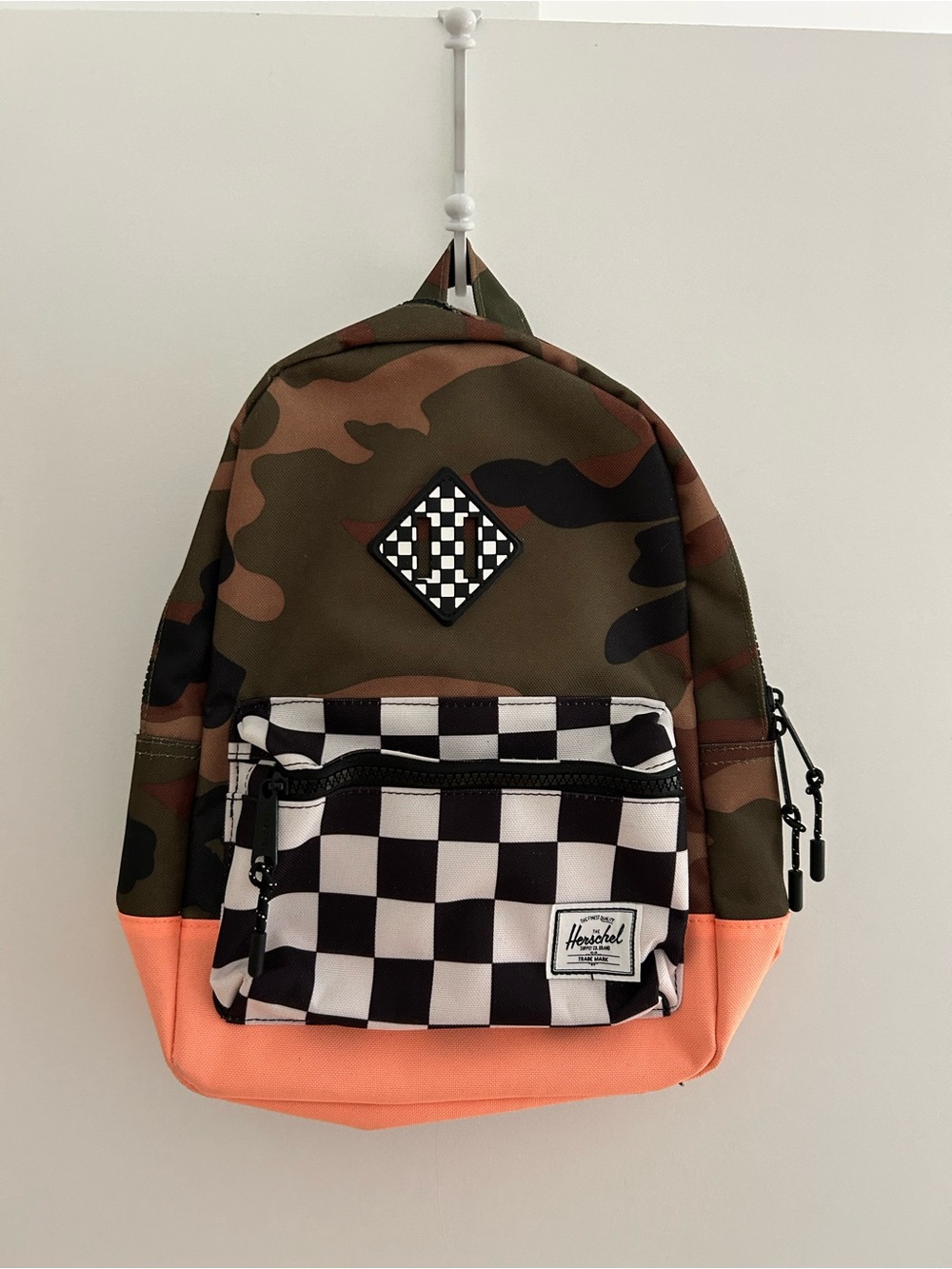 Herschel Supply Company Camo & Coral Checkerboard mini Backpack - kids